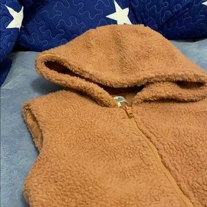 Sherpa Hooded Zip-Up Vest